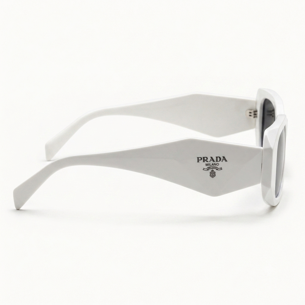 Trendy White Large Frame Square Sunglasses for Women - Chic & UV Protected