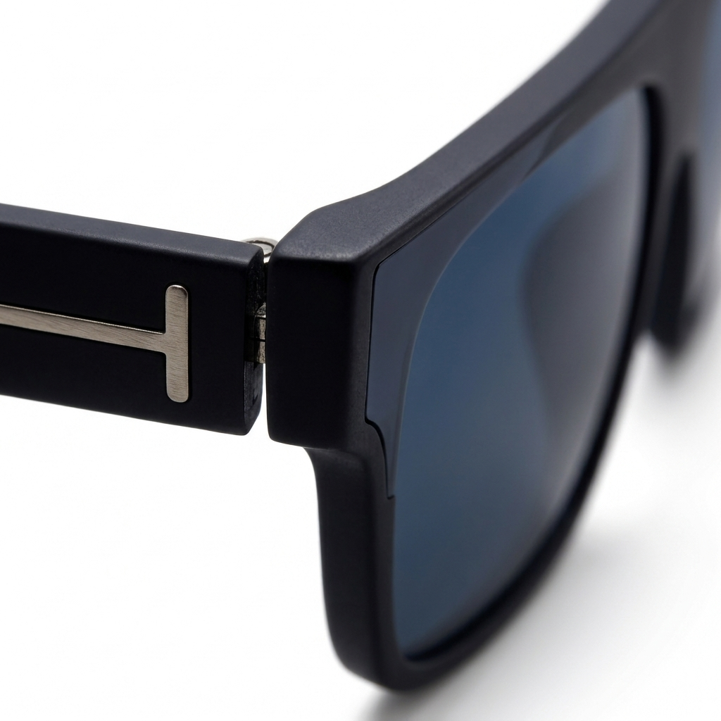 22014 Premium Flat Top Oversized Square Sunglasses for Men and Women | UV400 Protection Matte Black Frame with Deep Blue Tinted Lenses