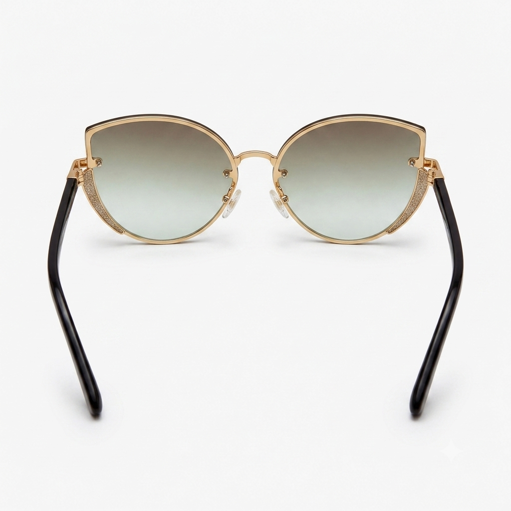 VelvetDusk Gradient Rimless Sunglasses with Glitter Textured Accents