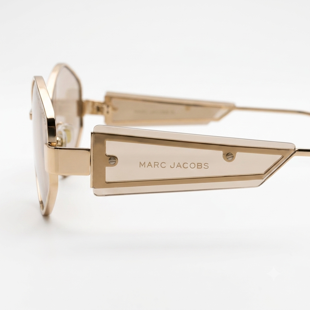 98221 Prism Gold Geometric Sunglass – Elegant Honey-Tinted Hexagon Eyewear