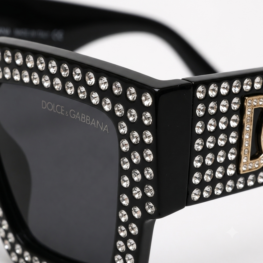98014 Glitz & Glam Oversized Square Sunglass – Crystal-Embellished Luxury Rhinestone Eyewear for Women