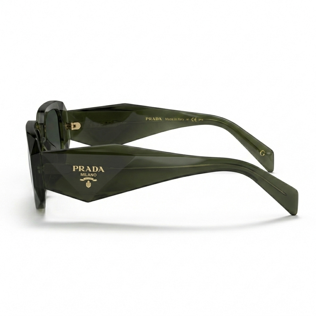 Hexagonal Acetate Dark Green Sunglasses - Geometric Unisex Eyewear
