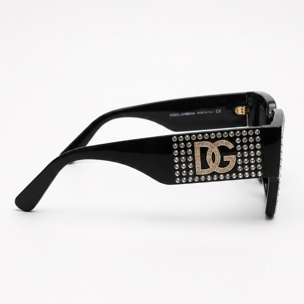 98014 Glitz & Glam Oversized Square Sunglass – Crystal-Embellished Luxury Rhinestone Eyewear for Women