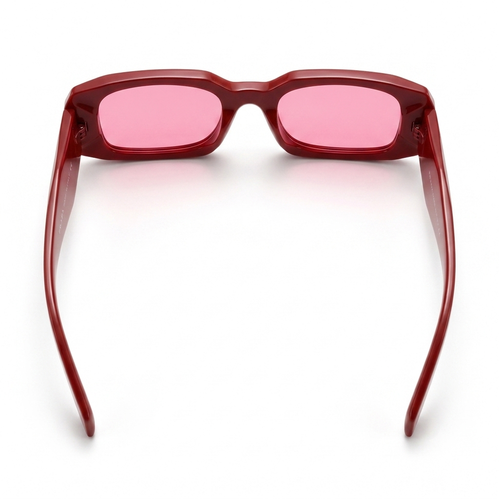 Scarlet Vogue Thick Frame Rectangular Sunglasses with Tinted Pink Lenses