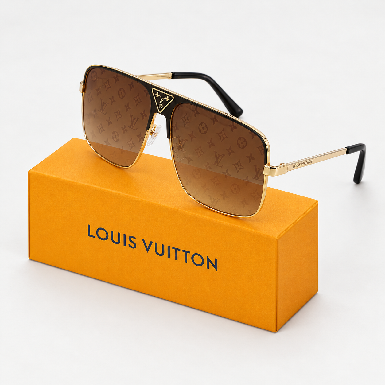 2076 Monogram Brown Gradient Aviator Sunglasses
