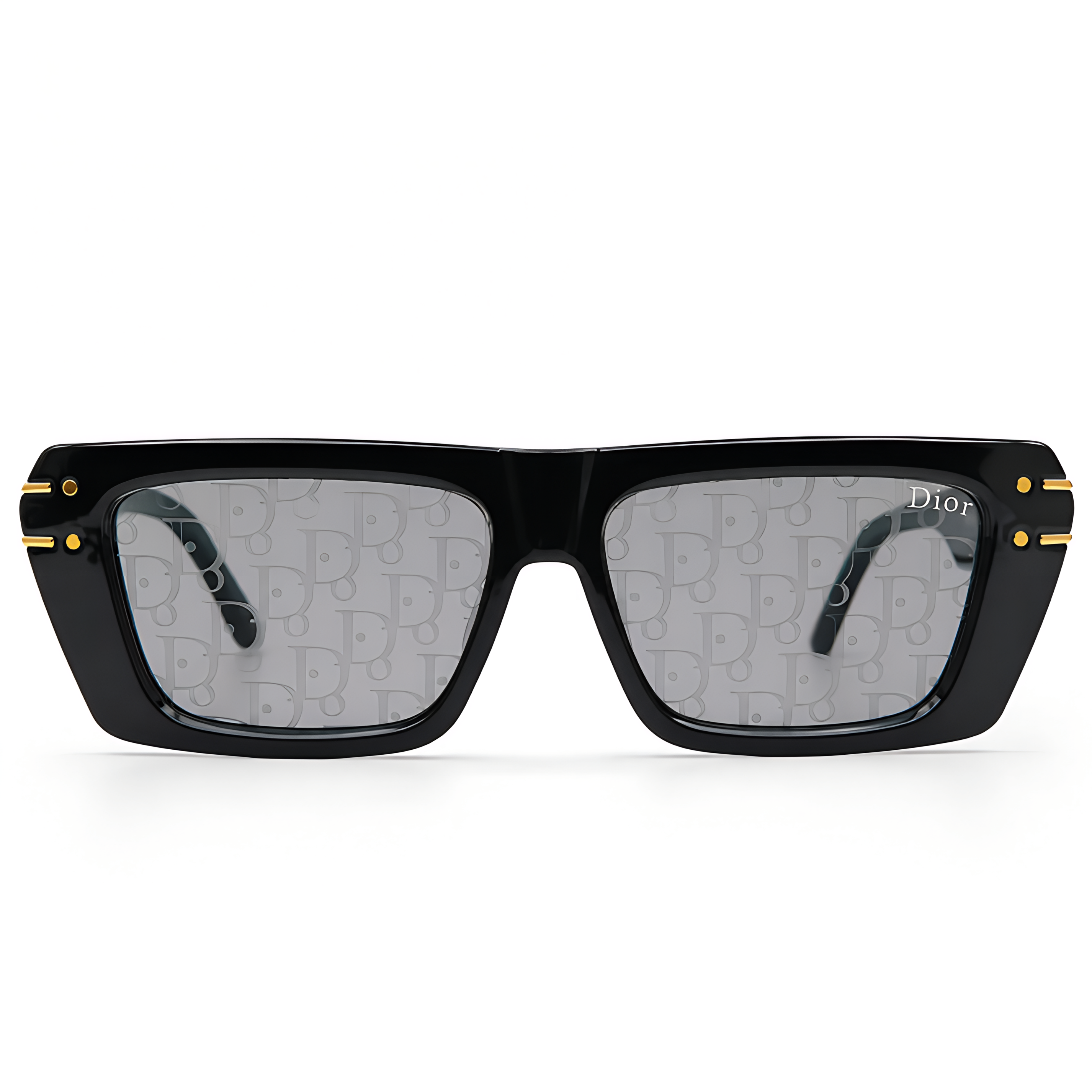 Urban Edge Black Flat-Top Rectangular Sunglass