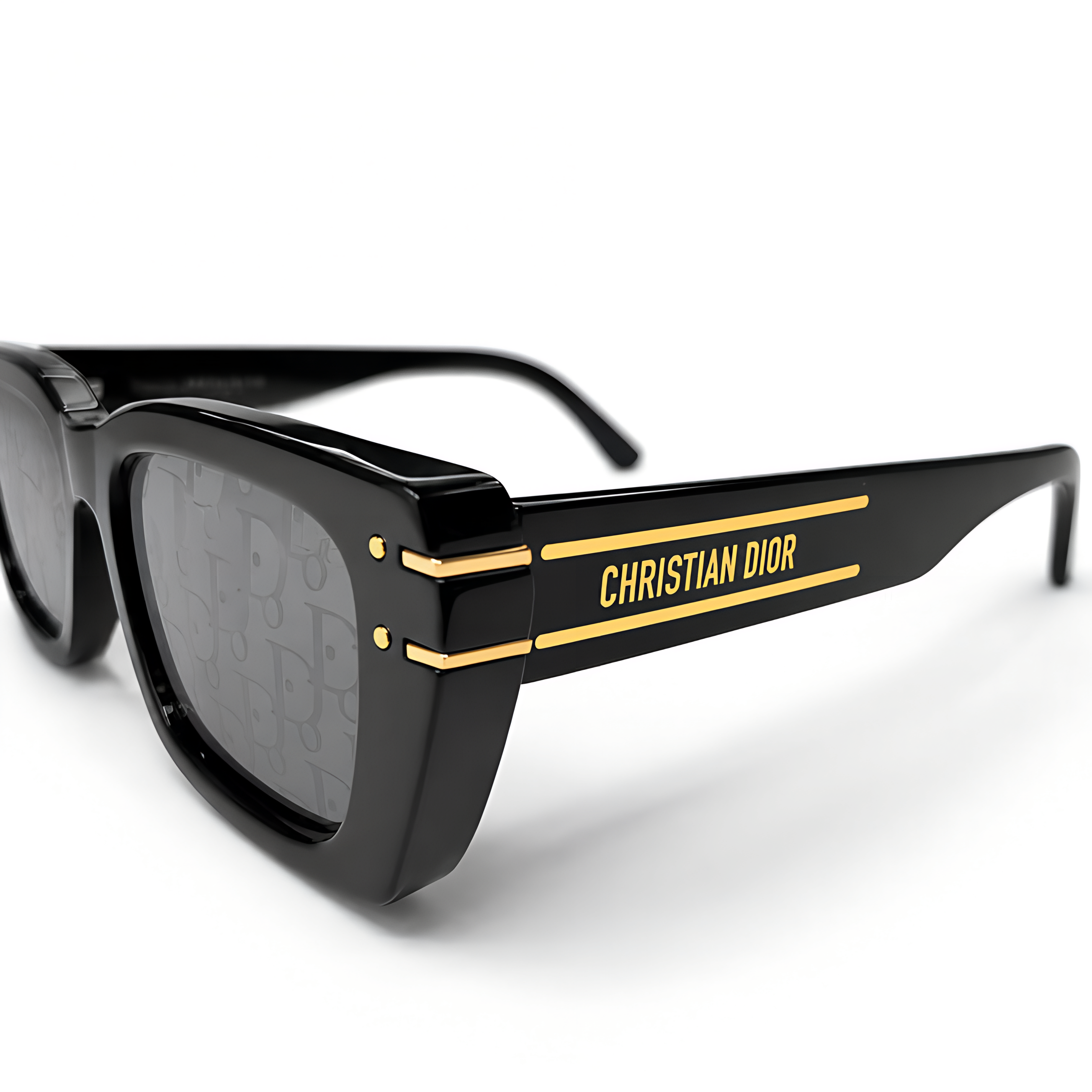Urban Edge Black Flat-Top Rectangular Sunglass