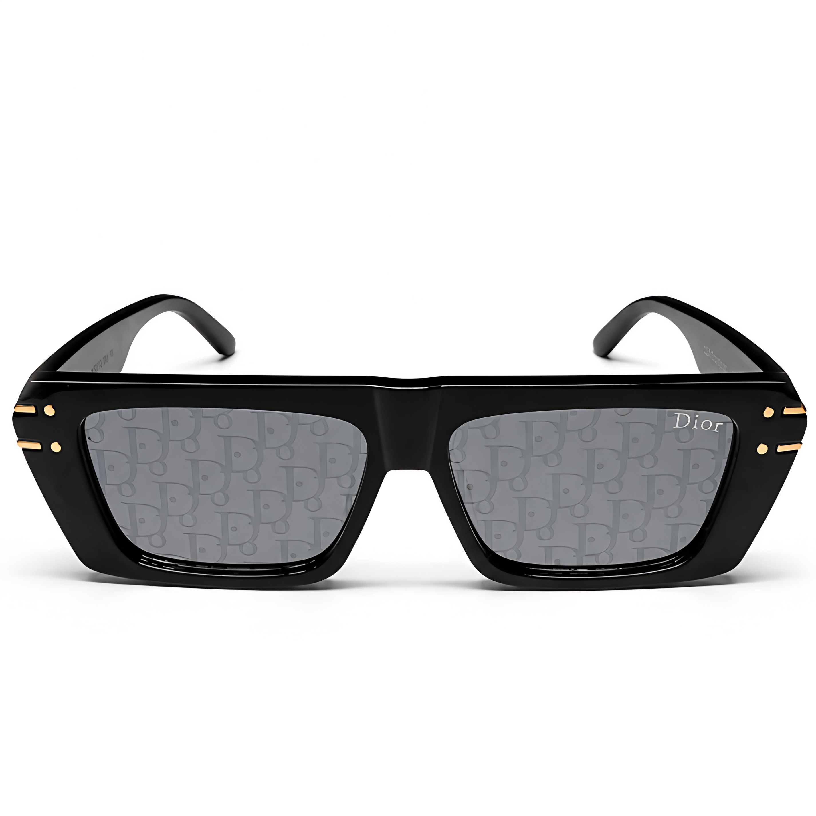 Urban Edge Black Flat-Top Rectangular Sunglass