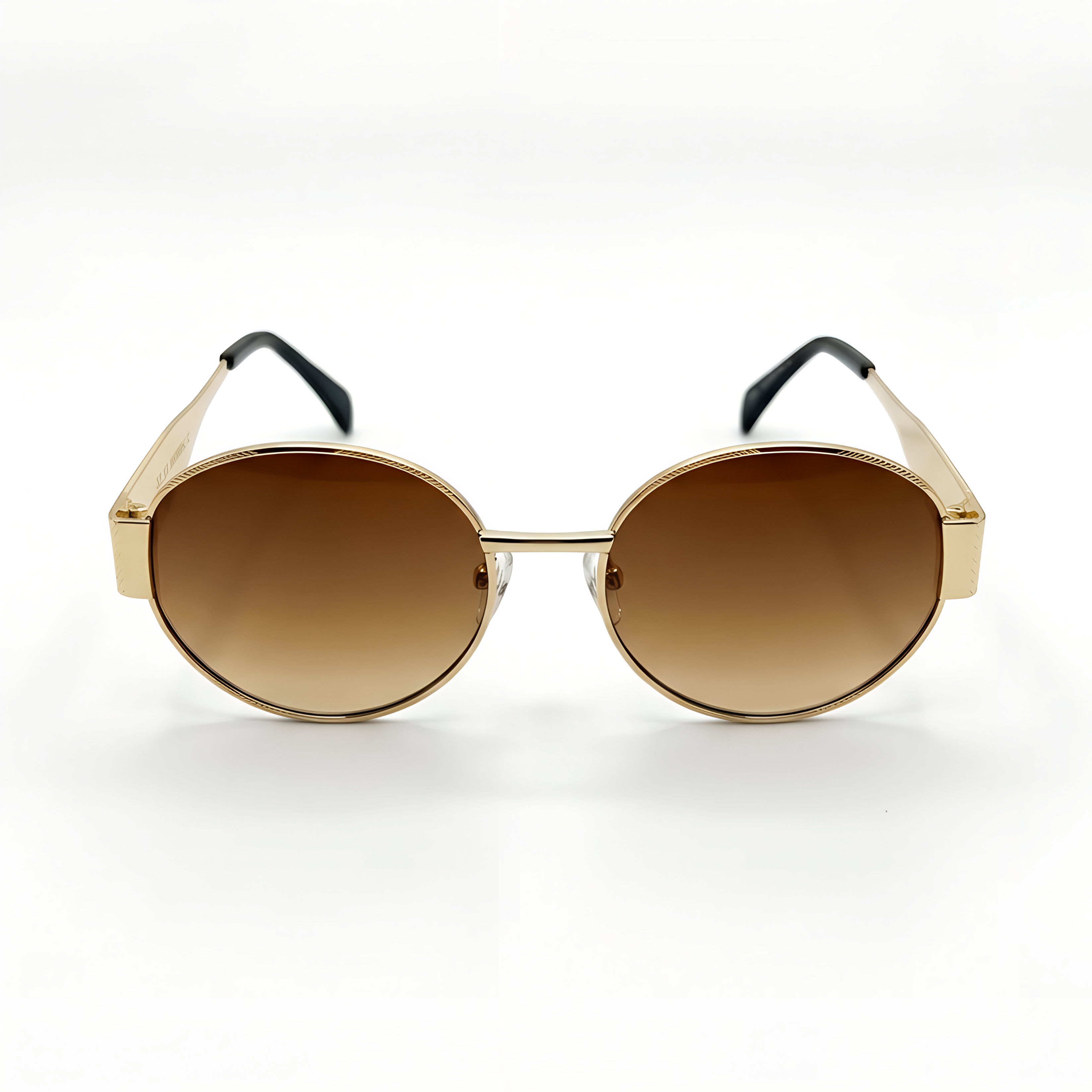 Luxury Oval Sunglass Polished Gold Metal