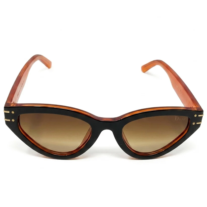Cat-Eye Sunglass Black & Amber